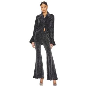 NWT- SLEEPER Lurex Lounge Suit In Black Sz S